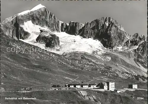 Gletsch Furkablick mit Galenstock Urner Alpen Alpenpass Kat. Rhone