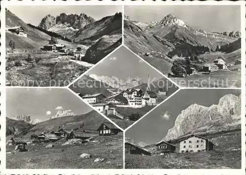 St Antoenien GR Teilansichten mit Alpenpanorama Kat. St Antoenien