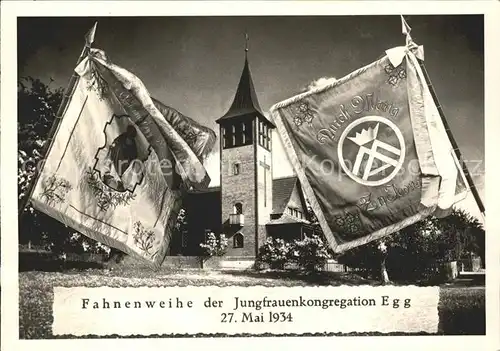Egg ZH Fahnenweihe der Jungfrauenkongregation 1934 Wallfahrtskirche Kat. Egg