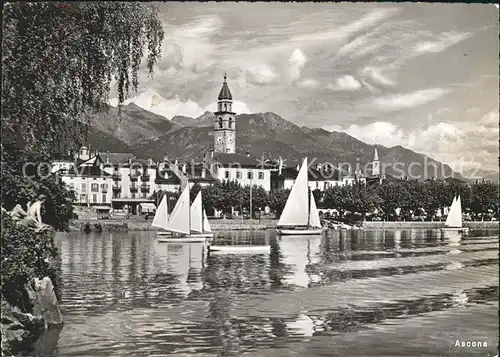 Ascona TI Lago Maggiore Hafenpartie Segelboote / Ascona /Bz. Locarno