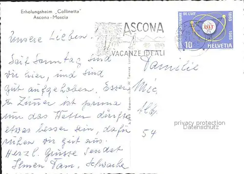 Moscia Ascona Erholungsheim Collinetta