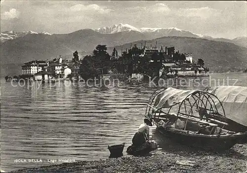 Lago Maggiore Isola Bella Fischerboot Kat. Italien