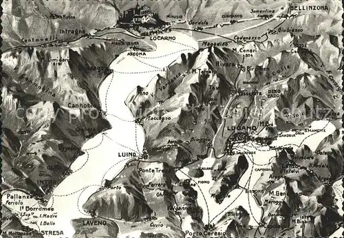 Lago Maggiore Gebiets Reliefkarte Kat. Italien