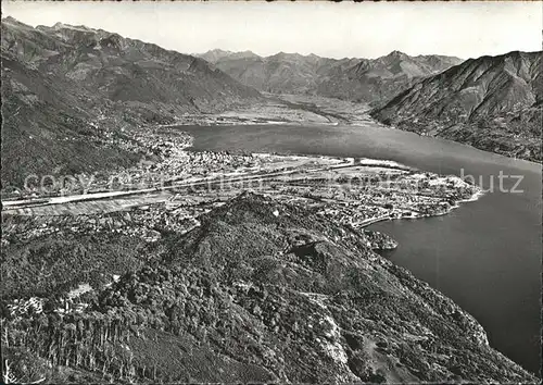 Ascona TI Vista dal Monte Leone Losone Locarno Arcegno e Lago Maggiore / Ascona /Bz. Locarno