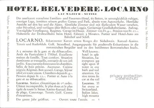 Locarno Hotel Belvedere / Locarno /Bz. Locarno