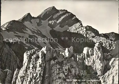 Saentis AR Berghotel Blick vom Lysengratweg Appenzeller Alpen Kat. Saentis