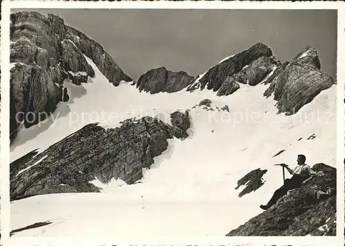 Saentis AR Blauer Schnee Bergwanderer Appenzeller Alpen Kat. Saentis