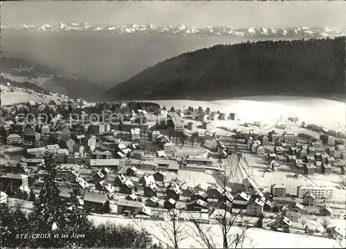 Ste Croix VD Vue generale et les Alpes / Ste-Croix /Bz. Grandson