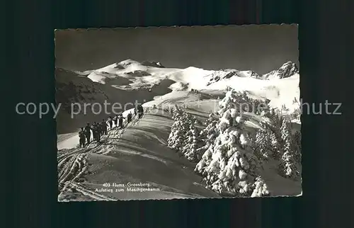 Grossberg Flums Aufstieg zum Maschgenkamm Skitour Alpenpanorama Kat. Flums