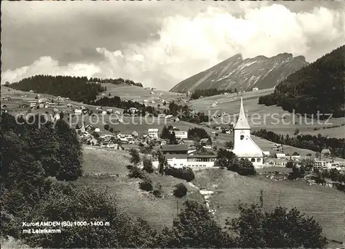 Amden SG Ortsansicht mit Kirche Kurort Leistkamm Kat. Amden