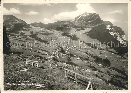 Amden SG Panorama von Durchschlaege mit Leistkamm Kat. Amden