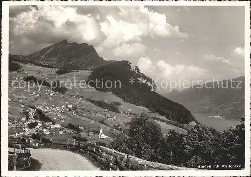 Amden SG Panorama mit Walensee Kat. Amden