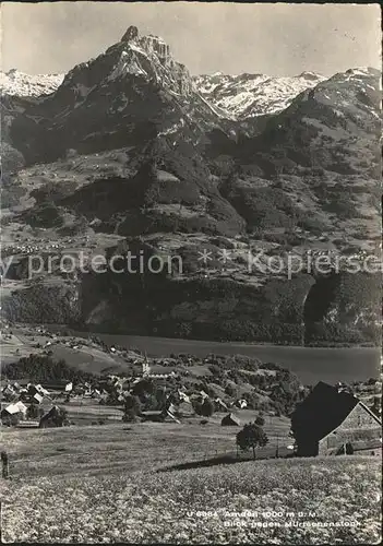 Amden SG Blick gegen Muertschenstock Walensee Kat. Amden