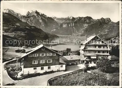 Amden SG Kurhaus Bergruh mit Walensee und Glarneralpen Alpenpanorama Kat. Amden