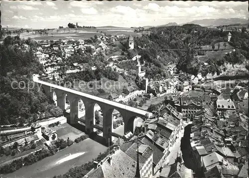Fribourg FR Schoenberg Pont de Zaehringen et Pont suspendu Kat. Fribourg FR