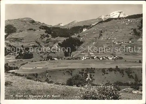 Donath Panorama mit Schamserberg und Piz Beverin Kat. Donat