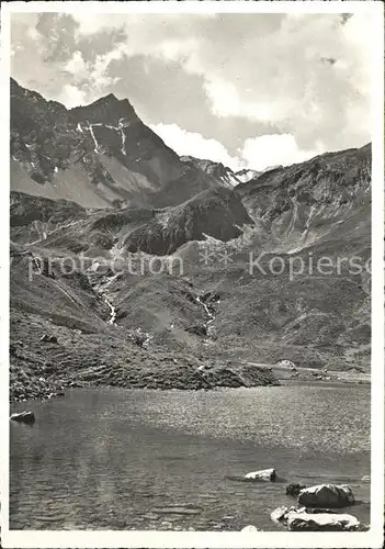 Arosa GR Schwellisee mit Erzhorn Plessur Alpen Bergsee Kat. Arosa