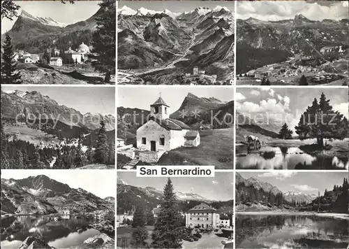 San Bernardino GR Teilansichten Alpenpanorama Hospiz Bergsee Kapelle Kat. Mesocco