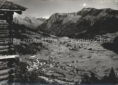 Klosters GR Panorama mit Gatschiefer Alpen Kat. Klosters