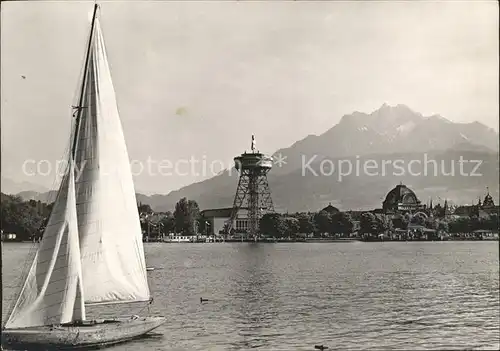 Luzern LU Weltausstellung Photographie Segelboot / Luzern /Bz. Luzern City