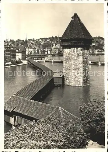 Luzern LU Kapellbruecke Wasserturm  / Luzern /Bz. Luzern City