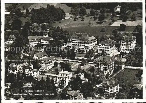 Luzern LU Fliegeraufnahme Sanatorium St. Anna / Luzern /Bz. Luzern City