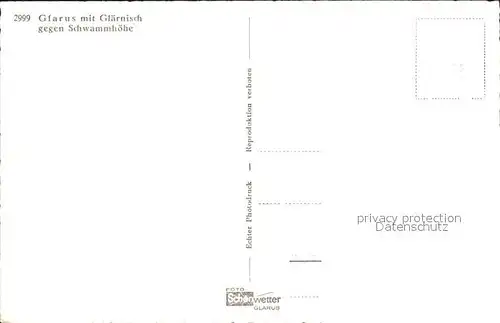Glarus GL mit Glaernisch gegen Schwammhoehe Kat. Glarus