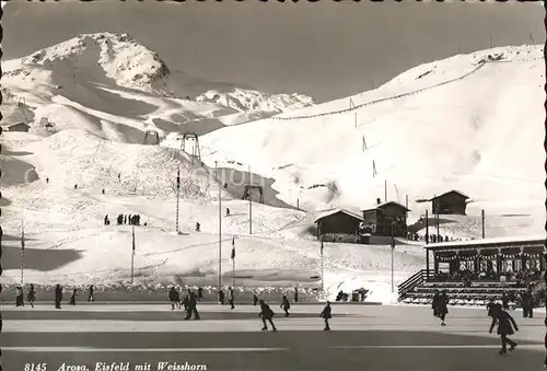 Arosa GR Eisfeld mit Weisshorn Kat. Arosa