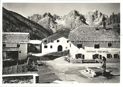 Scarl Dorfplatz mit Pisocgruppe / Val S Charl /Bz. Inn