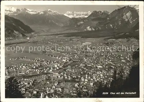 Chur GR mit der Herrschaft Panorama Kat. Chur