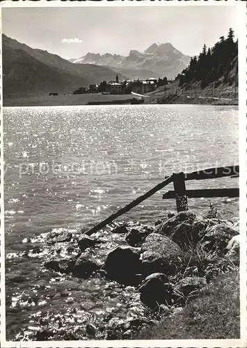 Silvaplana GR mit See und Piz della Margna Kat. Silvaplana