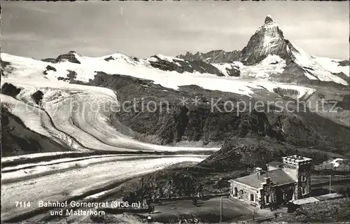 Zermatt VS Bahnhof Gornergrat Gletscher Matterhorn Walliser Alpen Kat. Zermatt