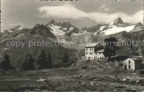 Zermatt VS Gruensee Hotel Dent Blanche Gabelhoerner Wellenkuppe Zinalrothorn Walliser Alpen Kat. Zermatt