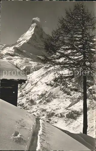 Zermatt VS Berghuette mit Matterhorn Walliser Alpen Kat. Zermatt