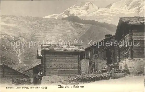 Valais Wallis Kanton Chalets valaisans et les Alpes Kat. Sion