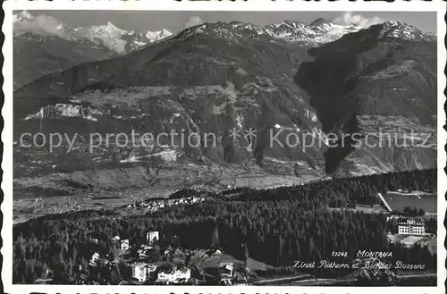 Montana Vermala Panorama Zinal Rothorn et Becs des Bossons Walliser Alpen Kat. Randogne