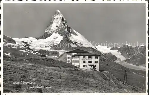 Zermatt VS Berghotel Riffelberg mit Matterhorn Walliser Alpen Kat. Zermatt