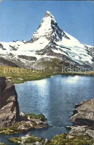 Zermatt VS Bergsee Matterhorn Walliser Alpen Kat. Zermatt