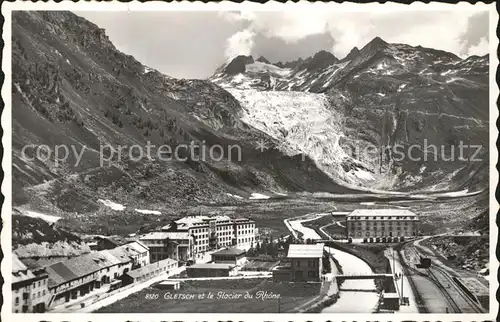 Gletsch et le Glacier du Rhone Gletscher Kat. Rhone