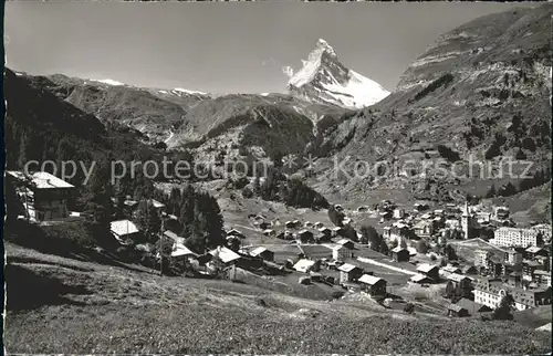 Zermatt VS Panorama mit Matterhorn Walliser Alpen Kat. Zermatt