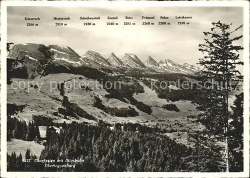 Obertoggenburg mit Churfirsten und Iltiosbahn Kat. Wildhaus