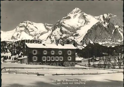 Toggenburg Ski und Ferienheim Seeguetli mit Saentis und Schafberg Kat. Wildhaus