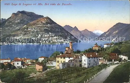 Lago di Lugano Monte Bre visto da Pazzallo Kat. Italien