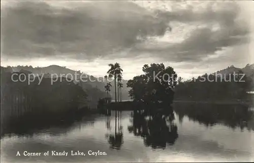 Ceylon = Sri Lanka Corner of Kandy Lake Panorama Kat. 