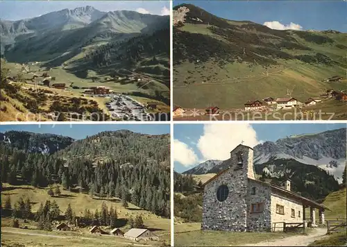 Malbun mit Augstenberg Sareiserjoch Alpe Jugendheim Friedenskapelle Kat. Liechtenstein