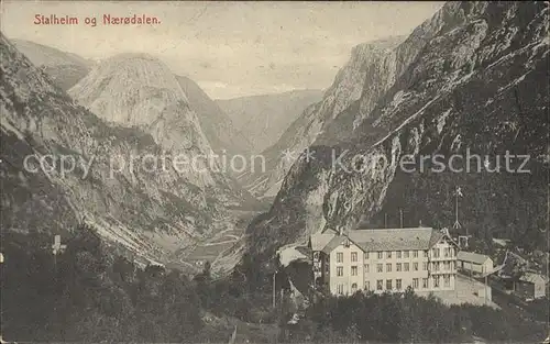 Stalheim Norwegen og Naerodalen Panorama Kat. Norwegen