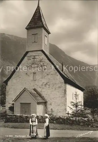 Hardanger Eidfjord Kirke Kirche Trachten Kat. Norwegen