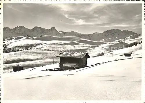 Arosa GR Skigebiet am Tschuggen Aroser Rothorn Kat. Arosa