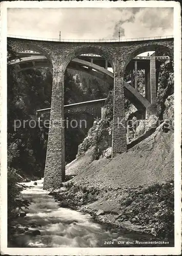 Disentis GR Die drei Russeinerbruecken Kat. Disentis