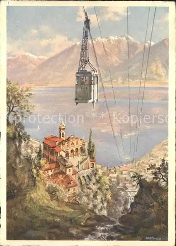 Locarno Madonna del Sasso Funivia Luftseilbahn Kuenstlerkarte / Locarno /Bz. Locarno